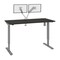 Bestar Bestar Upstand 60W x 30D Standing Desk with Dual Monitor Arm in deep grey 175870-000032 - alternate 1